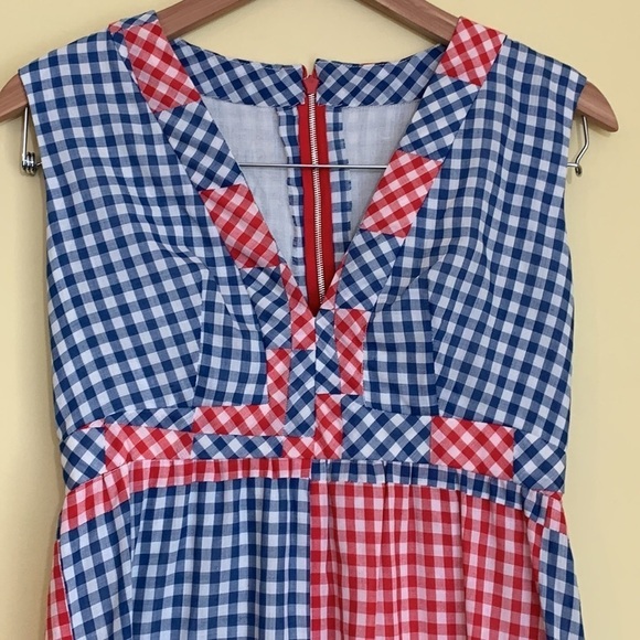 Vintage Beautiful Gingham Check Patchwork Maxi Handmade Sleeveless Maxi Dress S - Picture 3 of 17